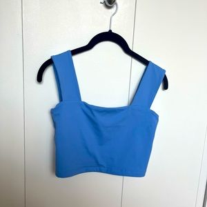 Susana Monaco periwinkle “wide stap crop top”